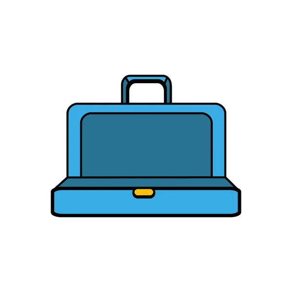 Blauer Eleganter Koffer Offen Vektor Illustration Design — Stockvektor