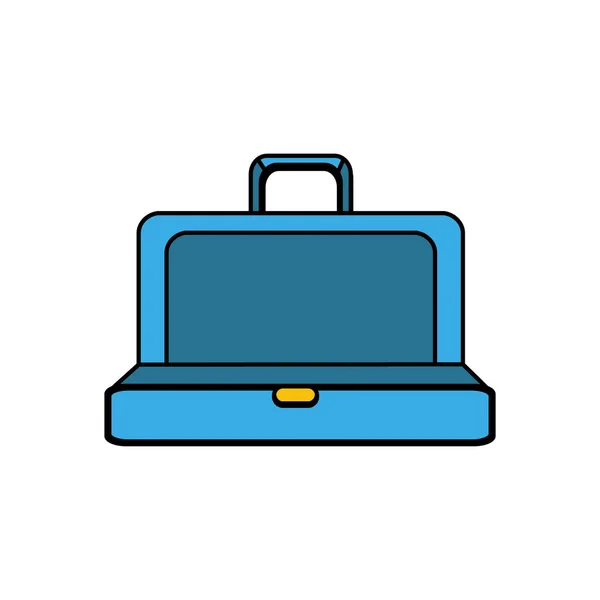 Valise Bleue Élégante Ouverte Illustration Vectorielle — Image vectorielle