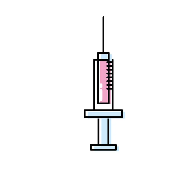 Herramienta Médica Jeringa Para Tratamiento Inyección Vector Ilustración — Vector de stock