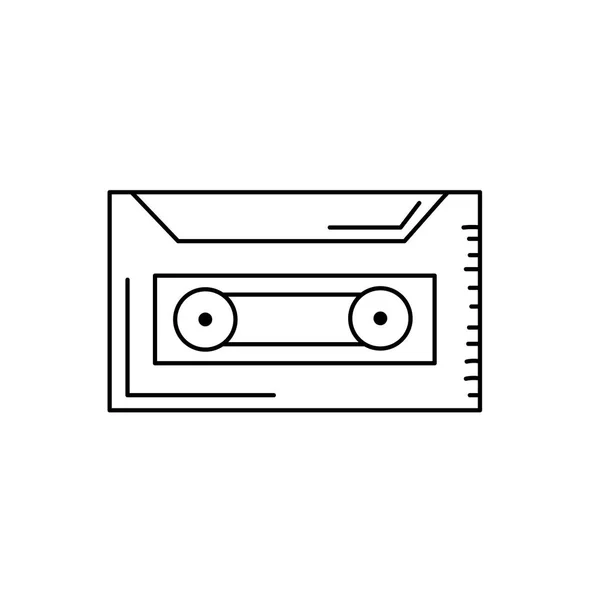 Línea Cassette Para Escuchar Reproducir Ilustración Vectorial Música — Archivo Imágenes Vectoriales