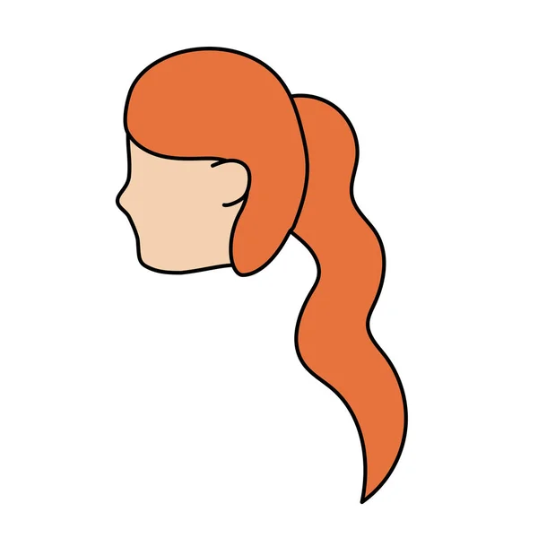 Rosto Mulher Avatar Com Desenho Penteado Ilustração Vetorial — Vetor de Stock