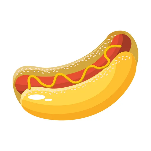 Deliciosa Comida Comida Rápida Hot Dog Ilustración Vectores — Vector de stock