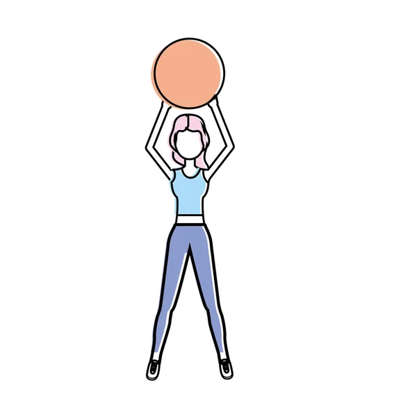 ขภาพด งออกก งกายด วยภาพเวกเตอร กบอล — ภาพเวกเตอร์สต็อก