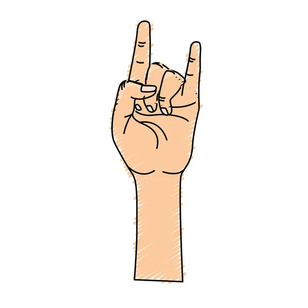 Cute Hand Rock Symbol Vector Illustration — Stock Vector