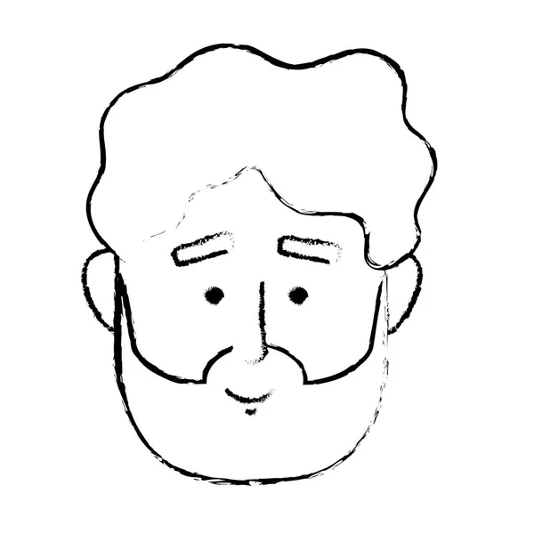 Figure Man Face Hairstyle Design Vector Illustration — Stock Vector
