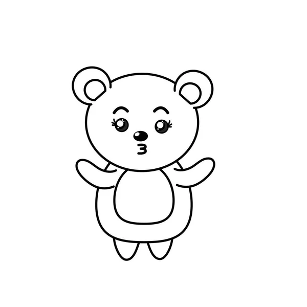 美しいラインかわいい動物顔のベクトル イラスト — ストックベクタ