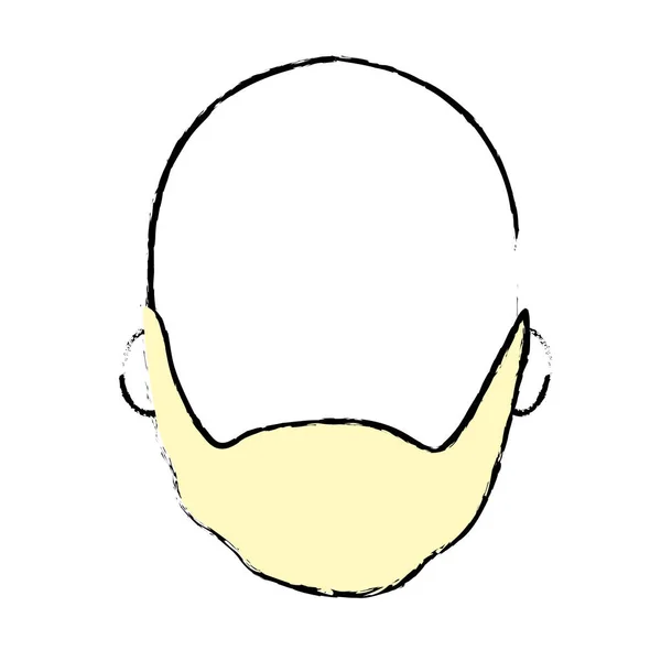 Figure Nice Man Face Beard Bald Vector Illustration — Stock Vector