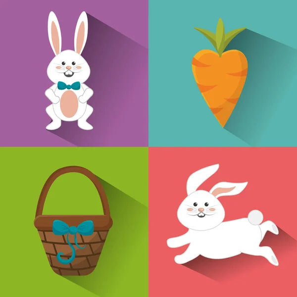 Frohe Ostern Kaninchen Tag Symbolbild Vektor Illustration — Stockvektor