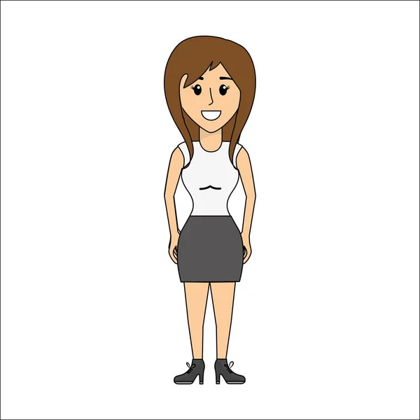 Personnes Femme Avec Icône Avatar Tissu Décontracté Illustration Vectorielle — Image vectorielle