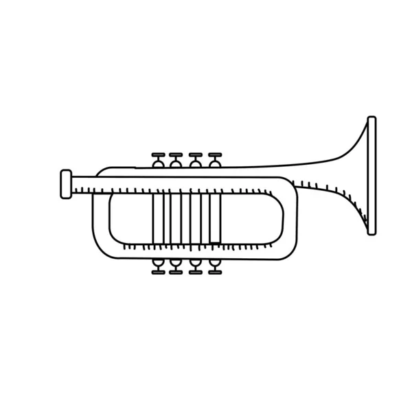 Ligne Trompette Instrument Musique Pour Jouer Musique Illustration Vectorielle — Image vectorielle