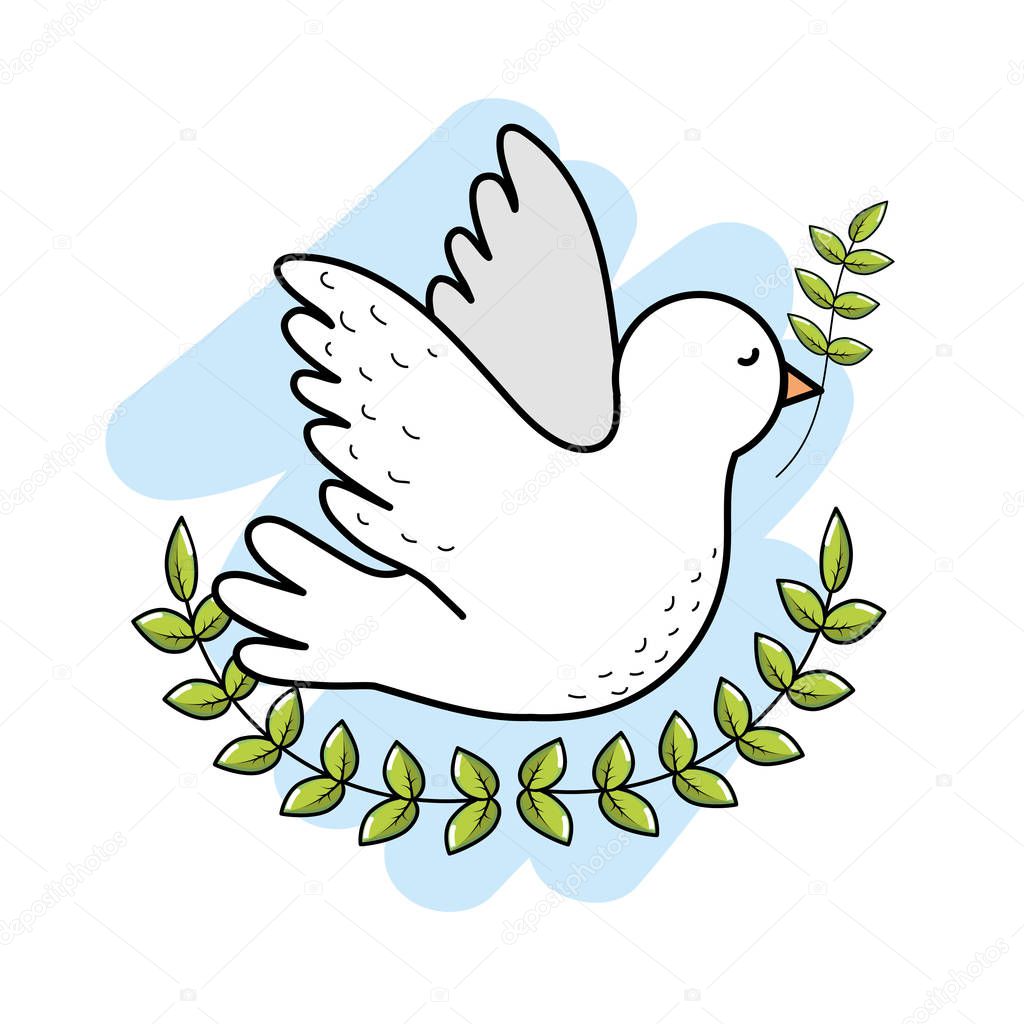 peaceful dove to worldwide harmony element vector illustration