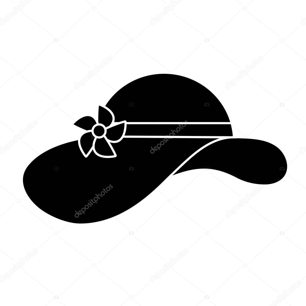 contour summer hat to be in the beach vector illustration