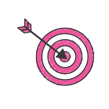 vektör çizim oynamak için hedef tahtası ile ok