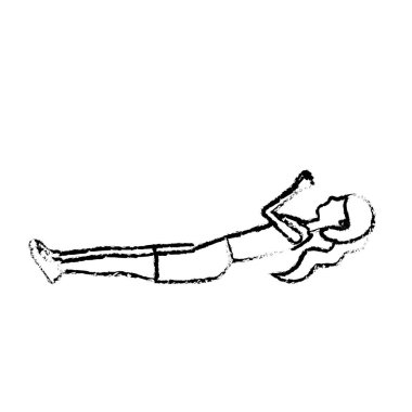 Şekil sağlıklı kadın egzersiz vektör çizim tasarım yapıyor