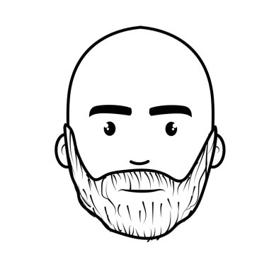 güzel yüz cerrahı sakallı ve kel içini kaplamak, illüstrasyon vektör