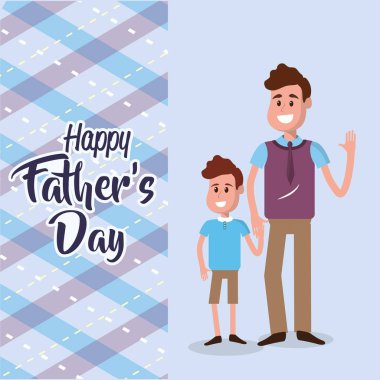 Onu, vektör çizim tebrik oğluyla mutlu baba