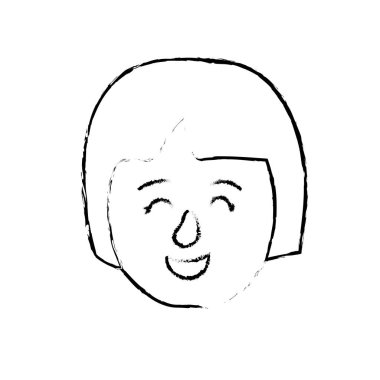 Avatar kadın kafa saç modeli tasarım vektör çizim ile rakam