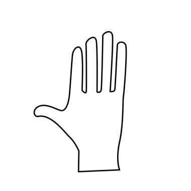 Bütün parmaklar, vektör çizim satırı sevimli insan eliyle