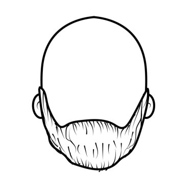 iyi adam yüz sakallı ve kel içini kaplamak, illüstrasyon vektör