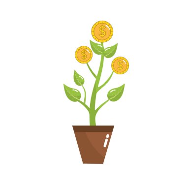 sikke bitki ve nakit para para vektör illüstrasyon