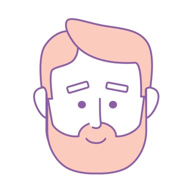 Adam yüz saç modeli tasarım vektör çizim ile