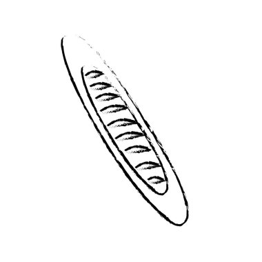 lezzetli taze ekmek uzun ekmek, vektör çizim şekil