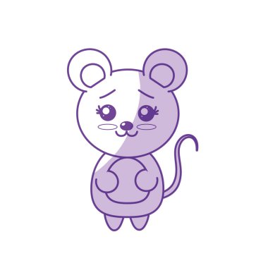 siluet sevimli fare vahşi hayvan yüz ifade vektör çizim ile