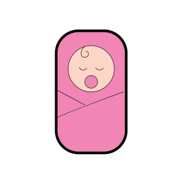 tatlı bebek emziği ve yumuşak battaniye vektör çizim ile