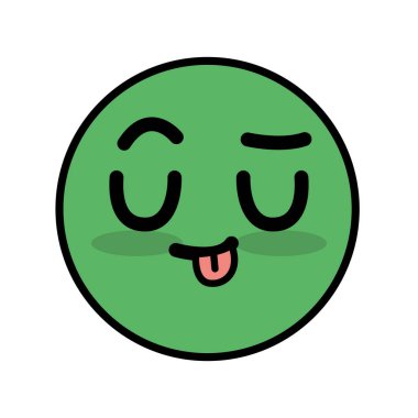 şirin kawaii güzel yüz gülümseme ve mutlu vektör çizim