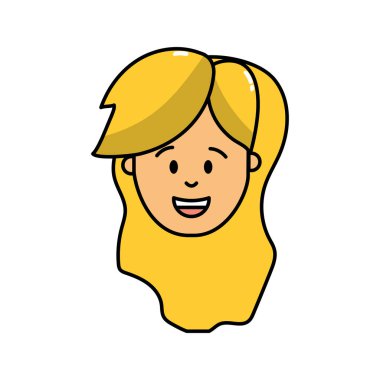 kadın baş saç modeli tasarımı ile illüstrasyon vektör