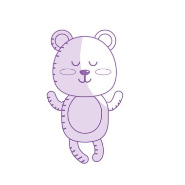 siluet sevimli ayı çocuk vahşi hayvan karakter vektör illüstrasyon