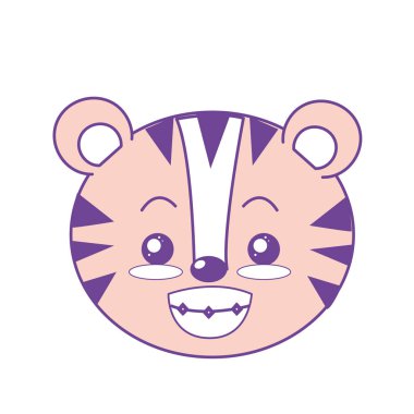 sevimli vahşi hayvan yüz ifade vektör çizim ile