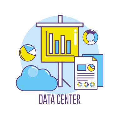 veri merkezi bağlantı bilgileri sunucu vektör çizim