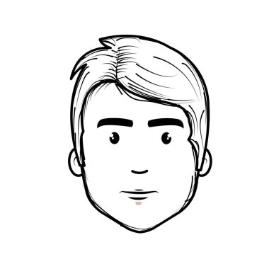 satır güzel fece erkek saç modeli, vektör çizim ile
