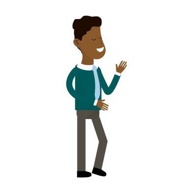 saç modeli ve şık giyim, şirin adamla illüstrasyon vektör