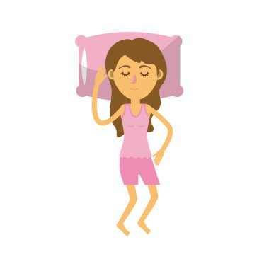 woman with hairstyle desing sleeping vector illustration