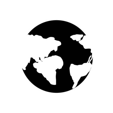 siluet dünya gezegen küresel geographys kıta, vektör çizim ile