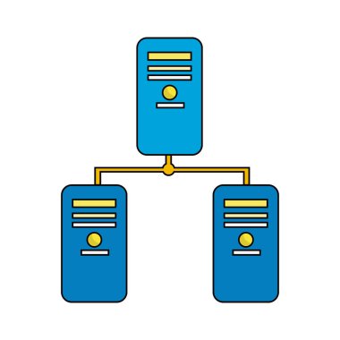afiş veri merkezi dijital bağlantısı, vektör çizim
