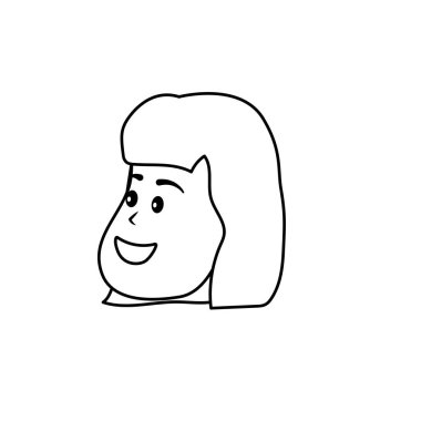 satır avatar kadın yüz saç modeli tasarım vektör illusration ile