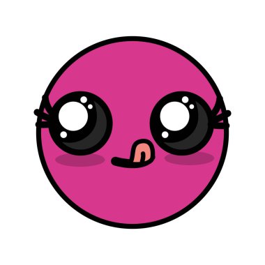 şirin kawaii güzel yüz gülümseme ve mutlu vektör çizim