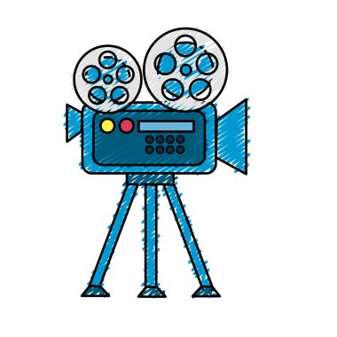 film kamera projeksiyon sahne, vektör çizim