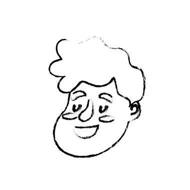 Şekil avatar mutlu adam yüz saç modeli tasarım vektör çizim ile