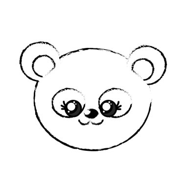 Şekil sevimli vahşi hayvan yüz ifade vektör çizim ile