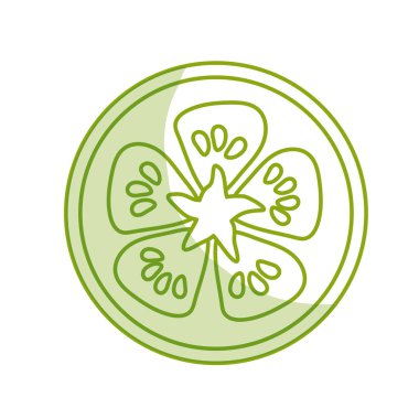 siluet taze limon organ sebze dilim, illüstrasyon vektör