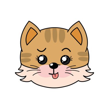 sevimli vahşi hayvan yüz ifade vektör çizim ile