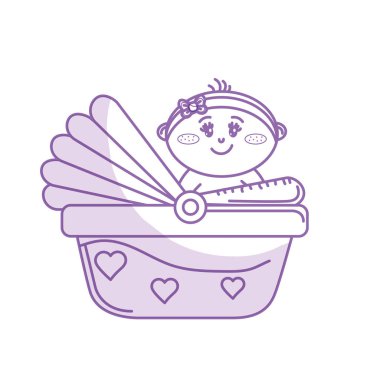 silhouette security seatwith baby child inside vector illustration