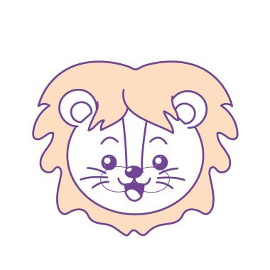 sevimli vahşi hayvan yüz ifade vektör çizim ile