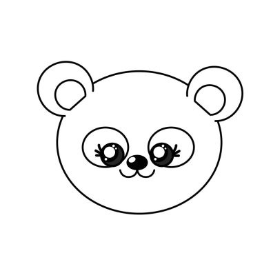 satır sevimli vahşi hayvan yüz ifade vektör çizim ile
