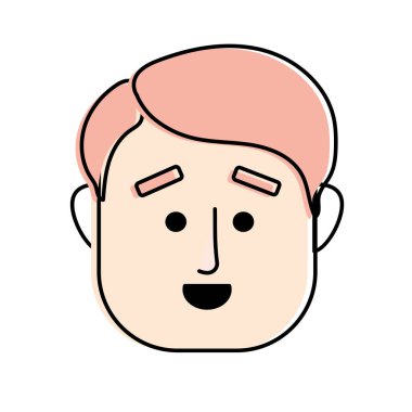 Adam yüz saç modeli tasarım vektör çizim ile