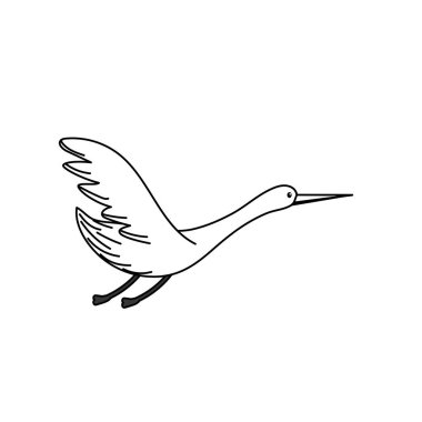 satır güzellik leylek hayvan kanatları vektör çizim ile